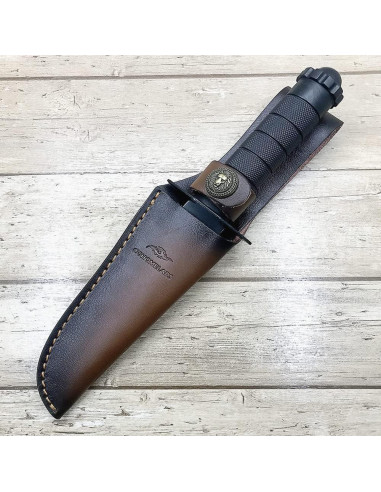 Funda de Cuchillo Recto COHOMELARS de Cuero Marrón 165mm
