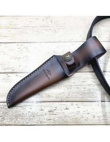 Funda de Cuchillo Recto COHOMELARS de Cuero Marrón 165mm
