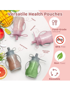Bolsas de Comida Reutilizables para Bebés LOTBILL - 2 Unidades Gris 2