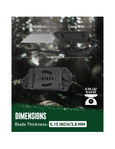 Cuchillo EDC Mossy Oak 19.05 cm Acero 14C28N con Funda 2