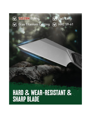 Cuchillo EDC Mossy Oak 19.05 cm Acero 14C28N con Funda