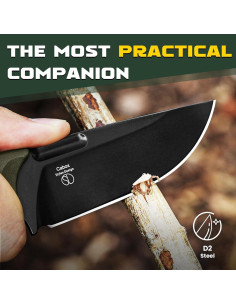 Cuchillo Fijo Kizer Cabox D2 85.3mm Mango G10 Verde 2