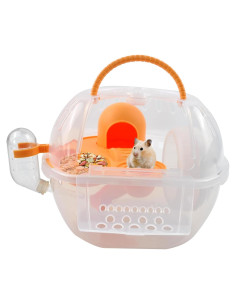 Transportador de Hámster MUYG Naranja 27x20x18 cm con Accesorios