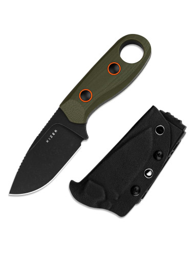 Cuchillo de hoja fija Kizer Beaver D2 6.99 cm con funda EDC
