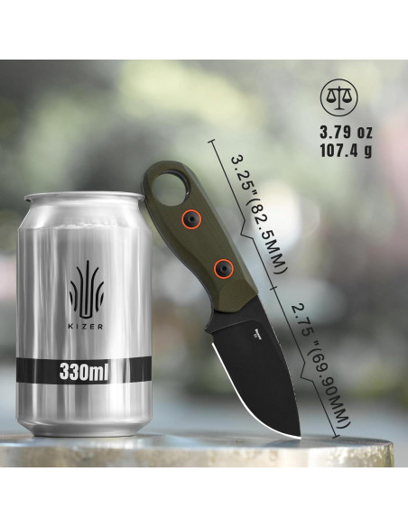 Cuchillo de hoja fija Kizer Beaver D2 6.99 cm con funda EDC Cuchillo de hoja fija Kizer Beaver D2 6.99 cm con funda EDC