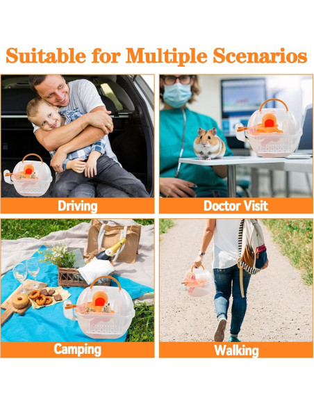 Transportador de Hámster MUYG Naranja 27x20x18 cm con Accesorios Transportador de Hámster MUYG Naranja 27x20x18 cm con Accesorios