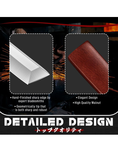 Cuchillo de Hoja Fija DRGSKL Tanto con Funda de Madera 33cm