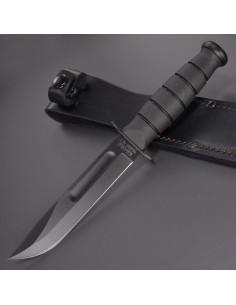Cuchillo KA-BAR Corto Negro 17.78 cm Acero al Carbono 2