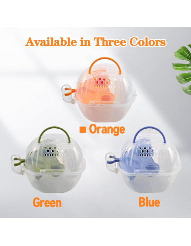 Transportador de Hámster MUYG Naranja 27x20x18 cm con Accesorios