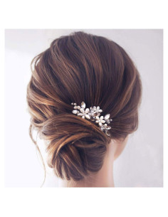 Horquillas de Pelo Plateadas JAKAWIN para Novias - 2 Piezas