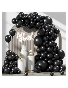 Kit de Arco de Globos Negros 120pcs - Decoración Fiesta Cumpleaños