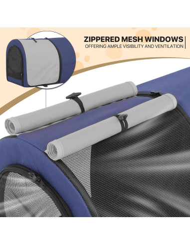 Carrito Doble para Mascotas MoNiBloom 4 Ruedas Plegable 15.88 kg