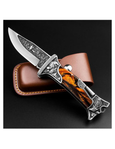 Cuchillo Plegable NedFoss Rugido de Tigre 8.89 cm con Funda