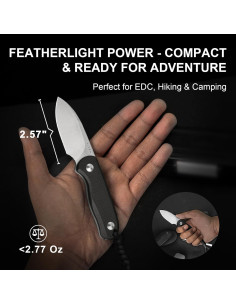 Cuchillo de hoja fija Kizer Drop Bear D2 6.53 cm EDC Camping 2