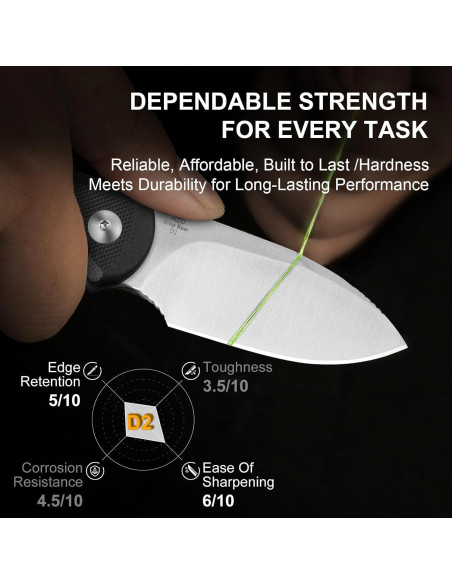 Cuchillo de hoja fija Kizer Drop Bear D2 6.53 cm EDC Camping Cuchillo de hoja fija Kizer Drop Bear D2 6.53 cm EDC Camping