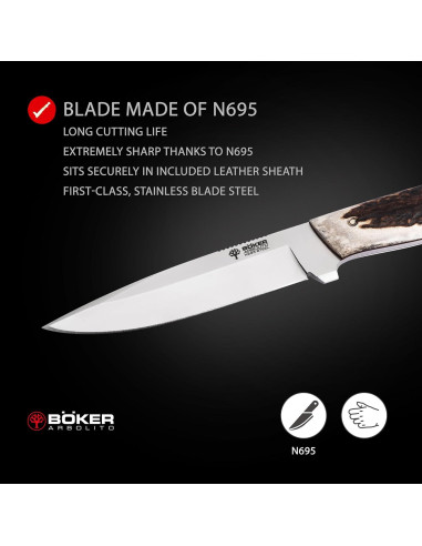 Cuchillo Boker Arbolito Relincho Madera 12.7 cm Caza