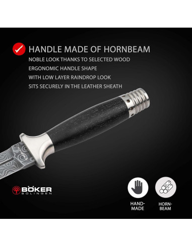 Daga Boker Damasco MG-42 - Cuchillo Fijo Militar 13.5 cm