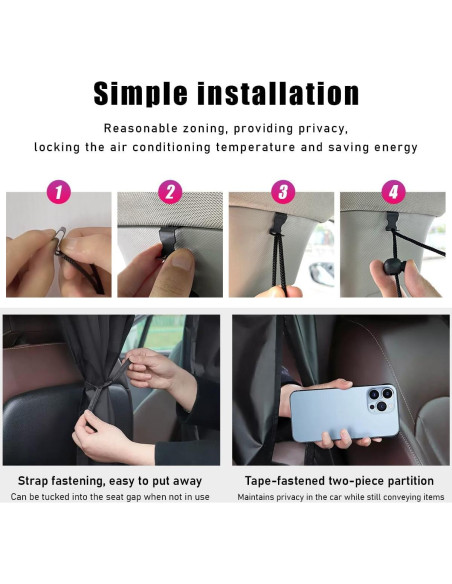 Cortina Divisoria para Automóviles Ohleats - Protección UV y Calor