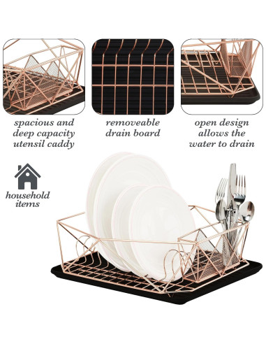 Estante de Secado de Platos Kitchen Details Cobre 47.2x34.5cm