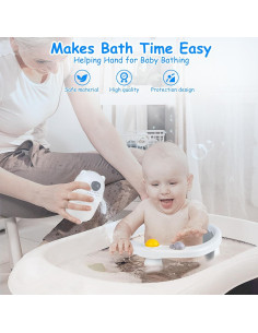 Asiento de Baño para Bebés 6-24 Meses Gris Antideslizante 2