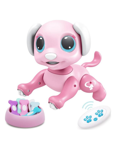 Perro Robot Interactivo BIRANCO Rosa Control Remoto 21x12x20cm