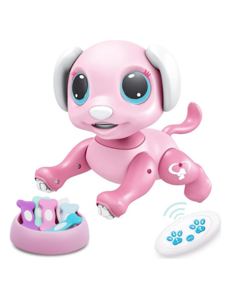 Perro Robot Interactivo BIRANCO Rosa Control Remoto 21x12x20cm