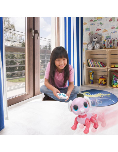 Perro Robot Interactivo BIRANCO Rosa Control Remoto 21x12x20cm