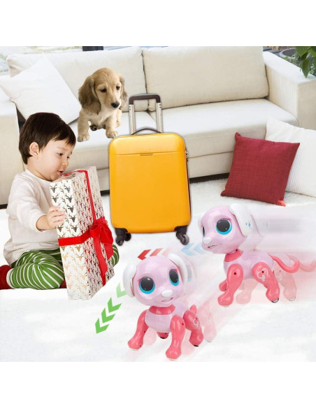 Perro Robot Interactivo BIRANCO Rosa Control Remoto 21x12x20cm