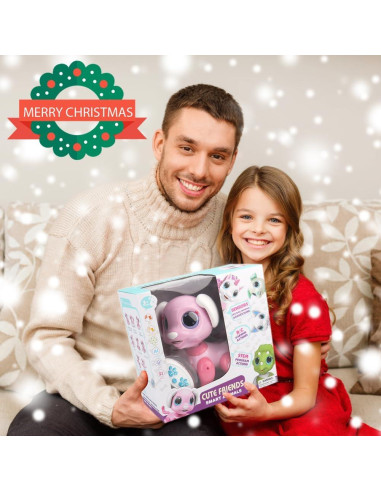 Perro Robot Interactivo BIRANCO Rosa Control Remoto 21x12x20cm