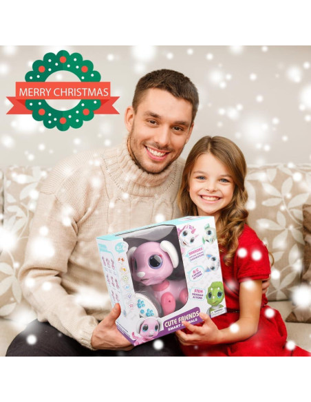 Perro Robot Interactivo BIRANCO Rosa Control Remoto 21x12x20cm