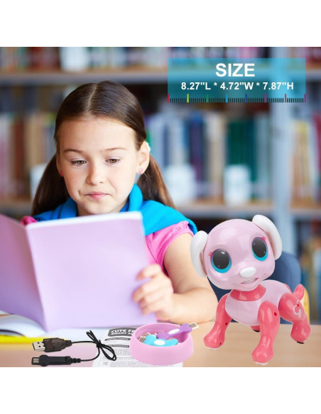 Perro Robot Interactivo BIRANCO Rosa Control Remoto 21x12x20cm