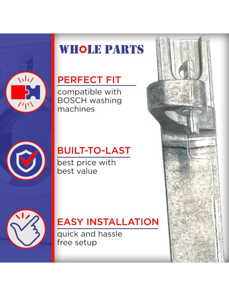 Bisagra de puerta Whole Parts 00651004 para lavadoras Bosch