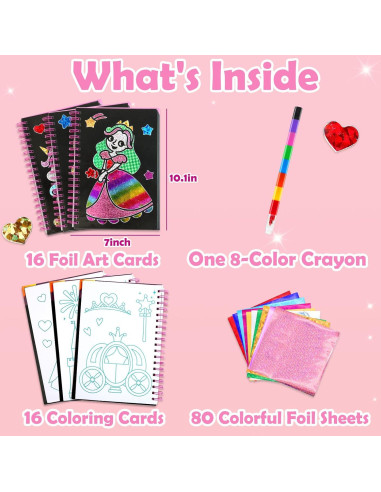 Kit de Arte en Foil FUNNYB&G Princesa 16 Tarjetas Coloridas