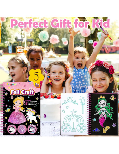 Kit de Arte en Foil FUNNYB&G Princesa 16 Tarjetas Coloridas