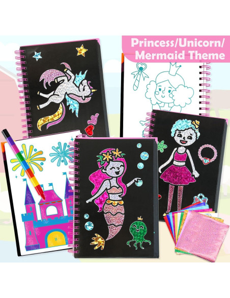 Kit de Arte en Foil FUNNYB&G Princesa 16 Tarjetas Coloridas