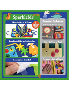 Tablero Sensorial Ocupado SparkleMe Dinosaurio 26x20cm 2