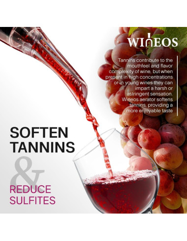 Vertedor de Vino con Aireador Wineos - Sin Goteos y Soporte