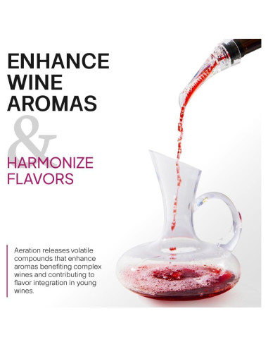 Vertedor de Vino con Aireador Wineos - Sin Goteos y Soporte