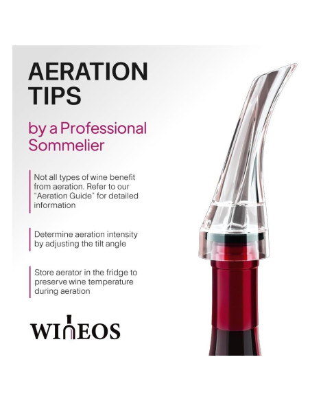 Vertedor de Vino con Aireador Wineos - Sin Goteos y Soporte
