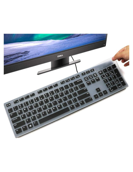 Cubierta de Teclado de Silicona para Dell KM636 y KB216 - Negro