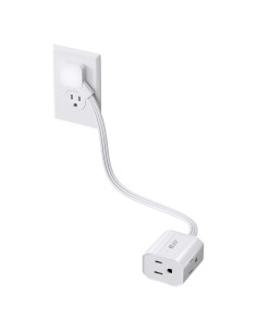 Cable de Extensión 0.46m SUPERDANNY 3 Salidas Enchufe Plano