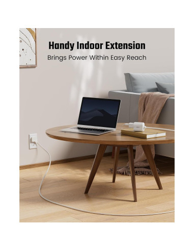 Cable de Extensión 0.46m SUPERDANNY 3 Salidas Enchufe Plano