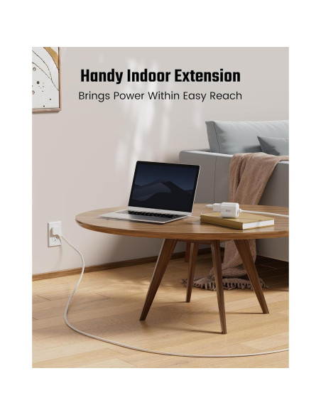 Cable de Extensión 0.46m SUPERDANNY 3 Salidas Enchufe Plano