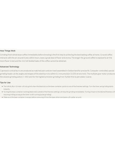 Molinillo de Café Burr Conical Capresso 560, Acero Inoxidable, 240g