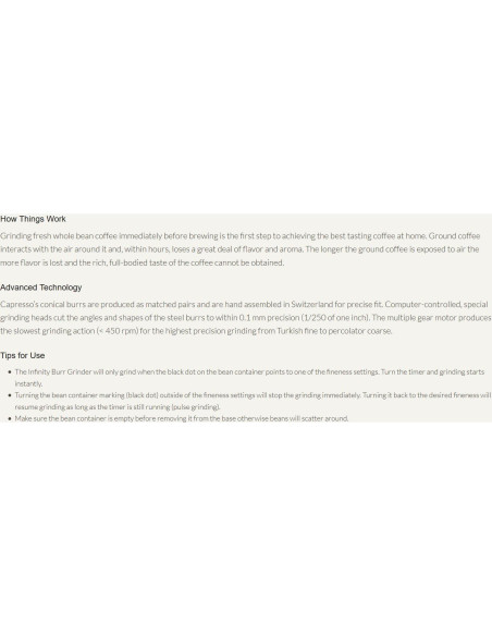 Molinillo de Café Burr Conical Capresso 560, Acero Inoxidable, 240g