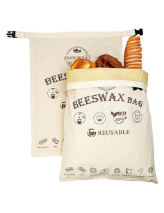 Bolsas de Cera de Abeja SnailBread XL para Pan - 33x43cm, 2 Pzs