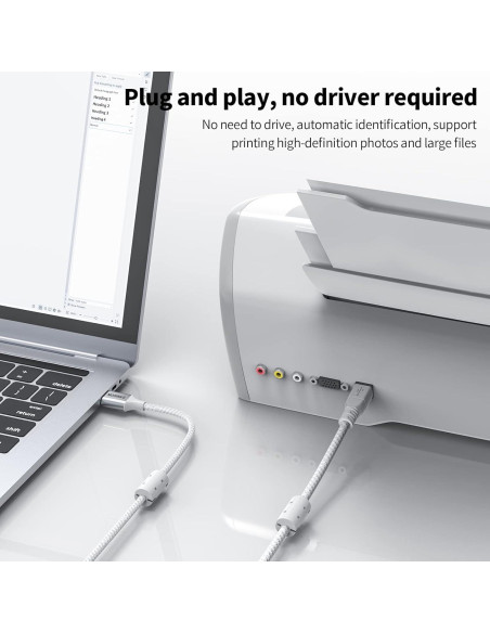 Cable de impresora USB MOSWAG 10m Tipo A a B Alta Velocidad