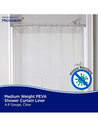 Cortina de Ducha Kenney PEVA Antimicrobiana 178x183 cm