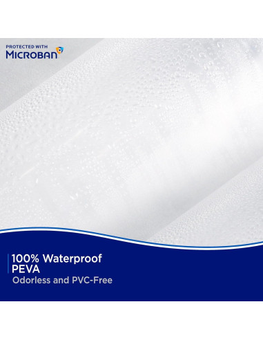 Cortina de Ducha Kenney PEVA Antimicrobiana 178x183 cm