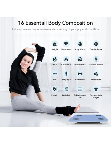 Báscula Digital de Baño Fitdays FG2317WB - Precisión 180kg